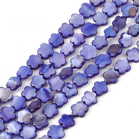 Natural Freshwater Shell Dyed Beads Strands SHEL-K001-001E-1