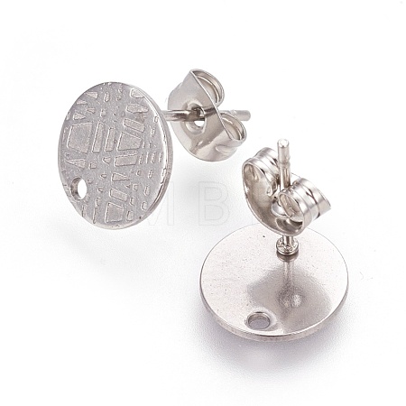 Non-Tarnish 304 Stainless Steel Ear Stud Findings STAS-O119-14A-P-1
