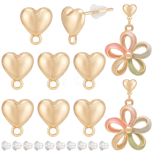10Pcs Brass Stud Earring Findings KK-BC0011-29-1