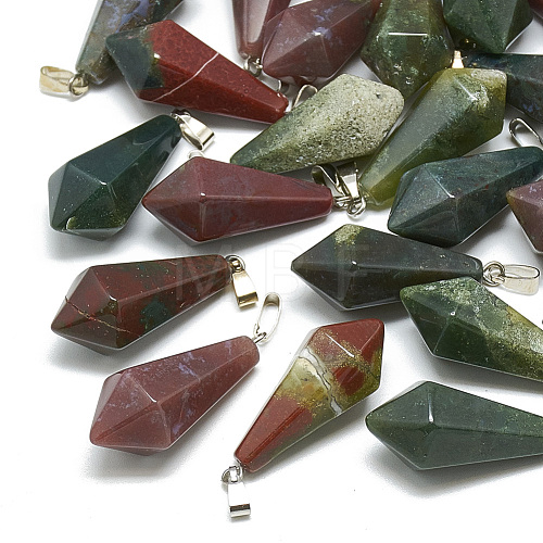 Natural Indian Agate Pendants G-T084-03-1