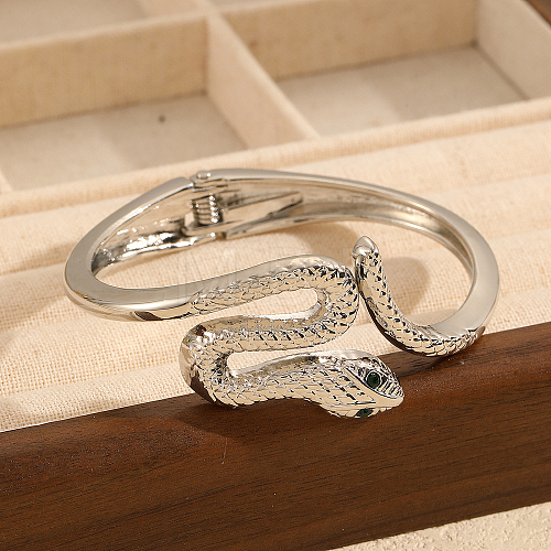 Luxurious European Style Snake Shaped Alloy Hinged Bangles for Women FQ6954-2-1