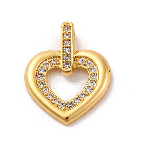 Brass Micro Pave Cubic Zirconia Pendants KK-U033-19G-01-1