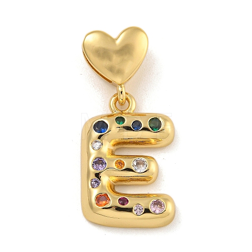 Brass Micro Pave Colorful Cubic Zirconia Pendants KK-P281-01G-E-1