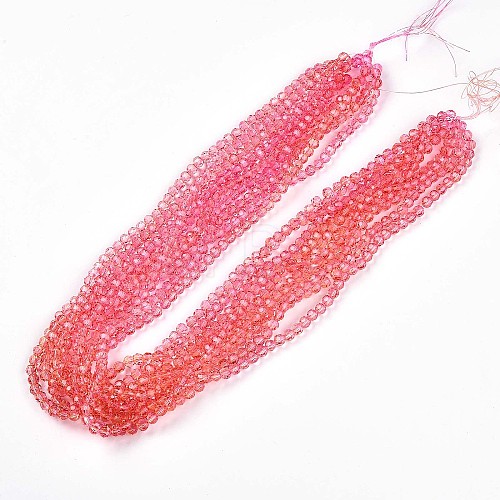 Baking Paint Transparent Glass Beads Strands DGLA-A035-T6mm-A01-1