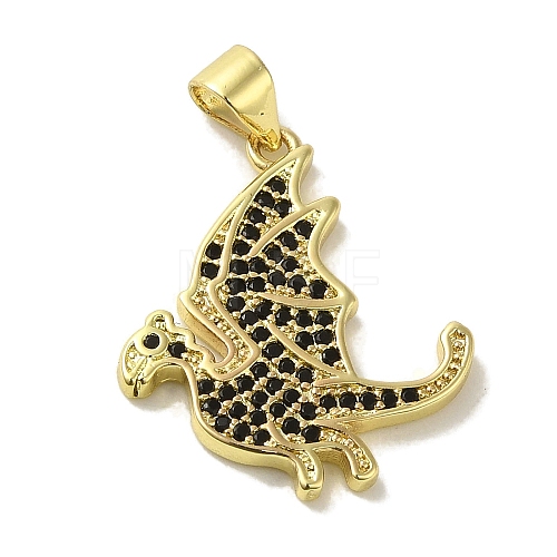 Brass Micro Pave Cubic Zirconia Pendants KK-Z042-18G-02-1