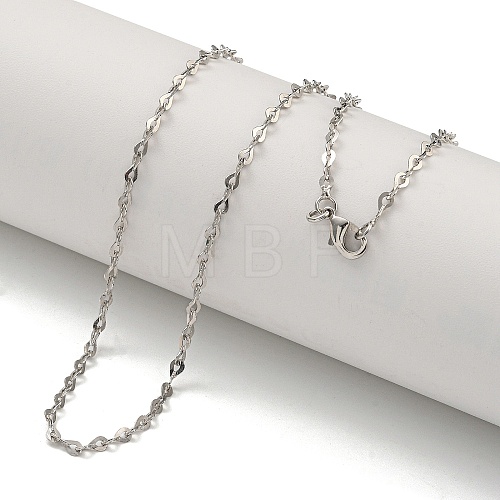 Brass Heart Link Chain Necklaces for Women NJEW-U011-10P-1