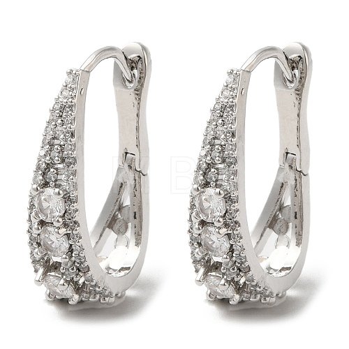 Teardrop Rack Plating Brass Micro Pave Cubic Zirconia Hoop Earrings EJEW-A027-07P-1