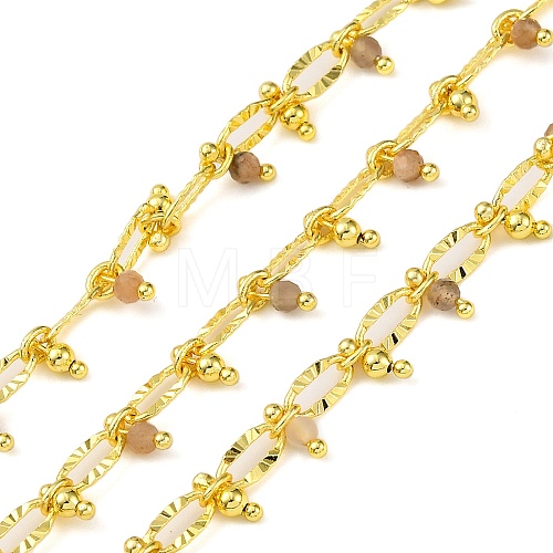 Handmade Faceted Natural Sunstone Beaded Chains CHC-L050-01G-05-1