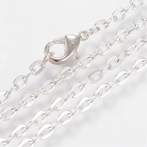Iron Cable Chains Necklace Making MAK-R013-45cm-S-1