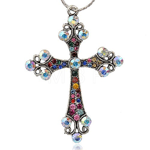 Alloy Rhinestone Big Pendants RB-J112-37AS-1