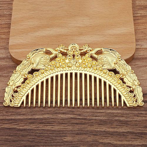 Double Phoenix Alloy Hair Comb Finding PW-WG3768C-02-1