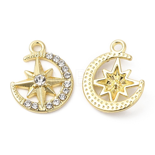 Alloy Rhinestone Pendants ALRI-P005-11G-1