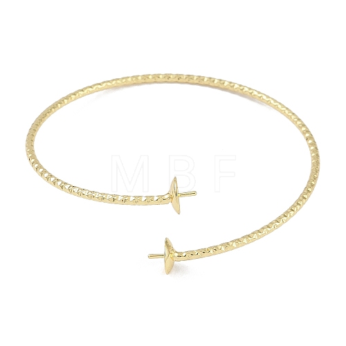 Brass Textured Open Cuff Bangle Making KK-U020-21A-G-1