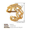 Brass with Cubic Zirconia Cuff Open Rings for Women FS-WG973E1-04-1