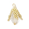 Glass Seed Beaded Bud Pendants PALLOY-MZ01096-01-1