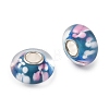 Lampwork & Brass Core European Beads LAMP-P019-01P-17-2