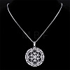 201 Stainless Steel Flower of Life Pendant Box Chain Necklaces for Women FS-WGA65E4-01-2