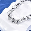 304 Stainless Steel Rectangle Link Chain Bracelets for Women Men BJEW-R018-20P-2