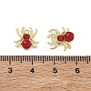 Alloy & ABS Plastic Pearl & Rhinestone Pendants Spider Charms PL-CBA5609-02G-A-3