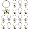 20Pcs Alloy Enamel Bees Keychain KEYC-FH00099-1