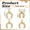4Pcs CZ Brass Micro Pave Cubic Zirconia Horse Shoe Charms ZIRC-LP0001-08G-2
