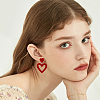 ANATTASOUL 9 Pairs 9 Style Hollow Heart Acrylic Dangle Stud Earrings for Woman EJEW-AN0004-09-5