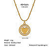 304 Stainless Steel Crystal Rhinestone Ring Pendant Necklaces WG906B2-05-1