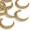 Tibetan Style Alloy Hollow Moon  2-Loop Link Pendants LS-TIBEP-5312-AG-LF-1