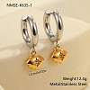 Christmas 304 Stainless Steel Clear Cubic Zirconia Two Tone Hoop Earrings FS-WG279DA-01-1