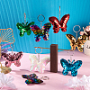 8Pcs 8 Colors Reflective Sequin Butterfly Pendant Keychain KEYC-TA0001-19-5