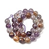 Natural Purple Phantom Quartz Purple Lodolite Quartz Round Beads Strands G-Z127-B01-12mm-3