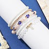 5Pcs 5 Style Glass & Lampwork Evil Eye Stretch Bracelets Set BJEW-JB09619-03-2