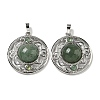 Natural Green Aventurine Pendants G-Q158-03E-1