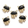 Autumn Theme Brass Micro Pave Clear Cubic Zirconia Charms ZIRC-B002-33G-C-1