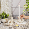 SUPERFINDINGS 2Pcs 2 Styles Ceramic Candle Holder AJEW-FH0004-10-4