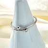 304 Stainless Steel Open Cuff Rings for Women RJEW-F170-03P-05-4