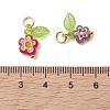 Handmade Millefiori Glass & Acrylic & Brass Pendants PALLOY-JF05247-4