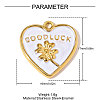 304 Stainless Steel Enamel Pendants STAS-OY010-49G-3