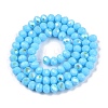 Electroplate Opaque Solid Color Glass Beads Strands EGLA-A044-P6mm-L08-3