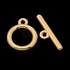 Nickel Free & Lead Free Golden Jewelry Clasps Alloy Ring Toggle Clasps PALLOY-J218-032G-1
