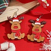 Christmas Deer Acrylic Dangle Stud Earrings FS-WGDC115-04-1