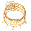 5Pcs Alloy Charm Anklets WG853BB-08-2