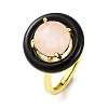 Rack Plating Round Brass Enamel Adjustable Rings RJEW-U004-01D-G-1