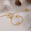 304 Stainless Steel Hollow Flower Pendant Tassel Y Chain Necklaces for Women KY1138-5
