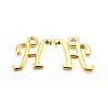 Golden Plated Alloy Letter Pendants PALLOY-J718-01G-H-1