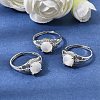 Brass Micro Pave Cubic Zirconia Finger Rings CU-CBA260E-06P-1