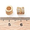 Brass Micro Pave Clear Cubic Zirconia Beads KK-U028-21G-3