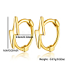 Lightning Bolt Shape 925 Sterling Silver Hoop Earrings for Women KQ4237-1-2