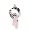 Natural Rose Quartz Pointed Pendants G-I0322-03P-04-3