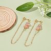 Natural Sunstone Chip Beads Dangle Stud Earrings for Women EJEW-TA00028-02-2